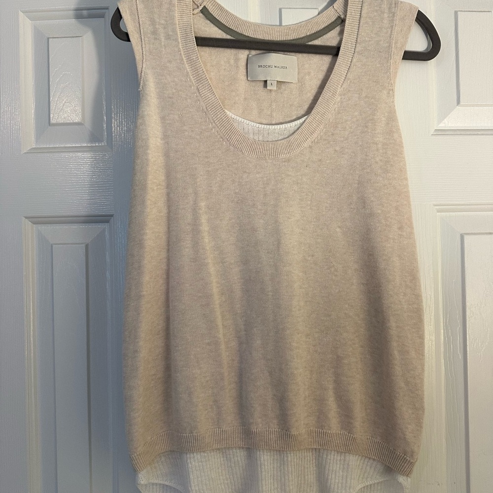 Brochu Walker Cream Layered Tank Top